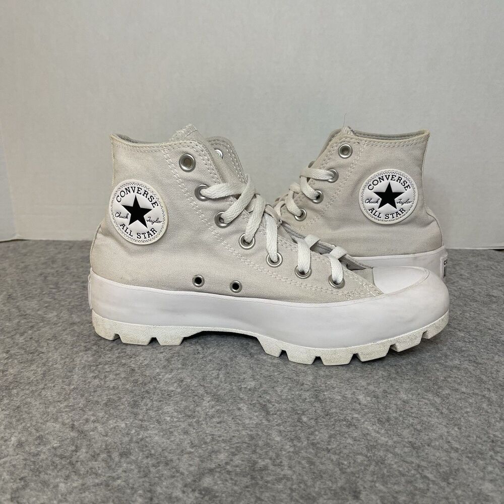 Converse Chuck Taylor Lugged Hi Sneakers Womens 7.5 White High Lace Up All Star